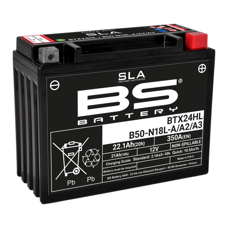 BS Battery SLA Batteri Underhållsfritt Fabrikaktiverat - BTX24HL/B50-N18L-A/A2/A3