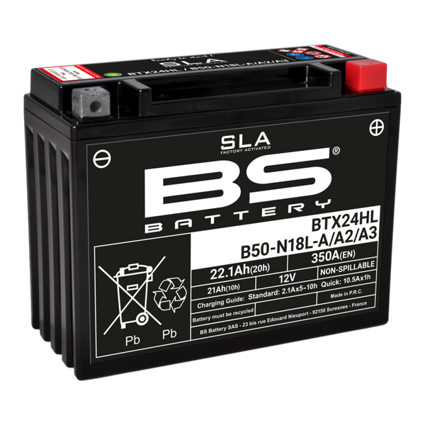 BS Battery SLA Battery Maintenance-Free Factory Activated - BTX24HL/B50-N18L-A/A2/A3 