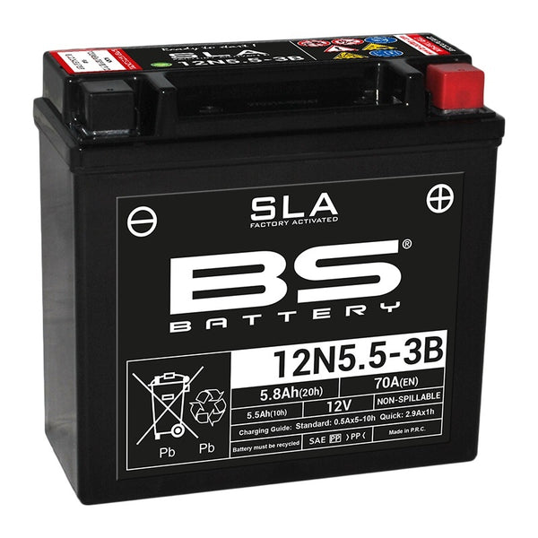 BS Battery SLA Batteri Underhållsfritt Fabriksaktiverat - 12N5.5-3B