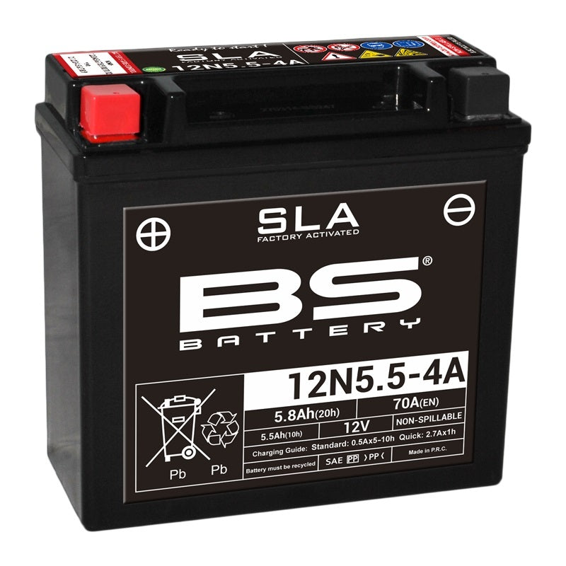 BS Battery SLA Batteri Underhållsfritt Fabrikaktiverat - 12N5.5-4A/4B