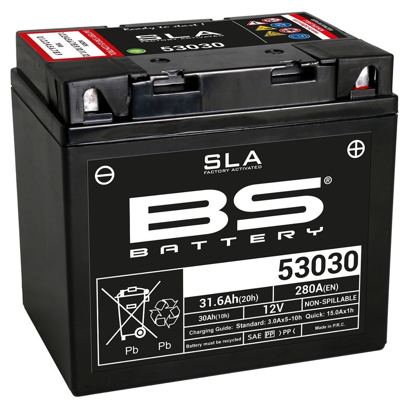 BS BATTERY SLA BATTERY MAINTENANCE FREE FACTORY ACTIVATED - 53030