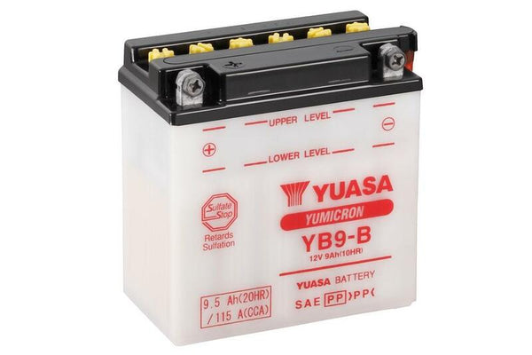 YUASA Konventionellt Batteri med Syrapaket - YB9-B
