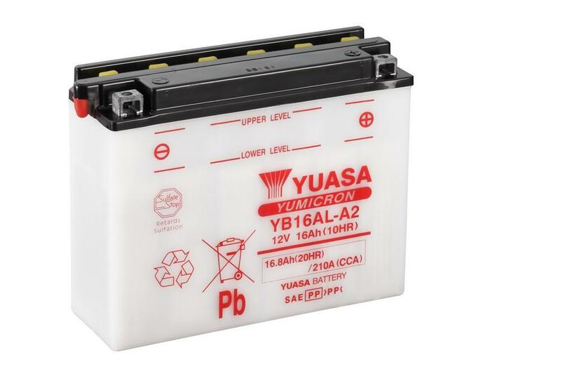 YUASA Konventionellt Batteri utan Syrapaket - YB16AL-A2