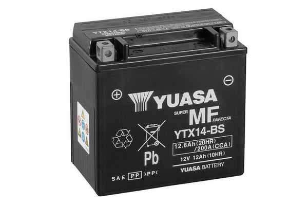 YUASA Maintenance-Free Battery with Acid Pack - YTX14-BS 
