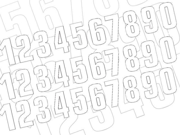 BLACKBIRD Race Number 9 7x5,5cm White Set of 3 BIHR_1_/10/9