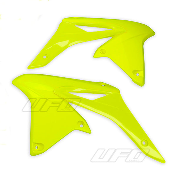 UFO Radiator Covers Neon Yellow Suzuki RM-Z250 SU04928DFLU