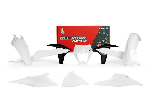 RACETECH Plastic Kit White/Black KTM R-KITKTM-BN2-520