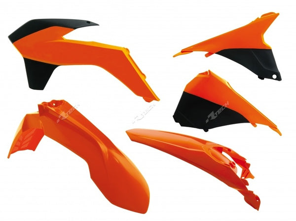 RACETECH Plastic Kit OEM Colour (2014) Orange/Black KTM EXC/EXC-F 125 AND + R-KITKTM-OEM-415