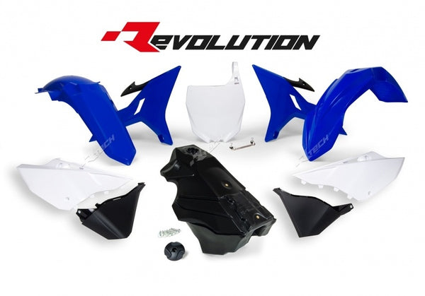 RACETECH Revolution Plastic Kit + Gas Tank OEM Color Blue/White/Black Yamaha YZ125/250 R-KITYZ0-BL0-016