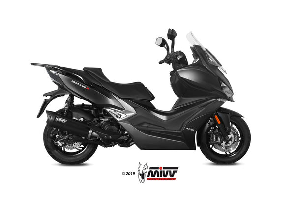 MIVV MOVER Silencer Black Stainless Steel/Black ABS END CAP KYMCO XCITING 400I S MV.KY.0001.LV