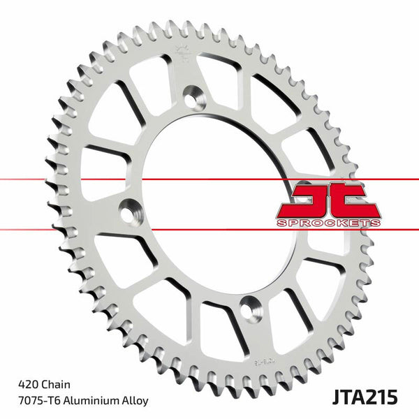 JT SPROCKETS Aluminium Ultra-Light Self-Cleaning Rear Sprocket 215 - 420 JTA215.55RED