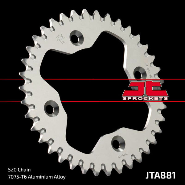 JT SPROCKETS Aluminium Ultra-Light Rear Sprocket 881 - 520 JTA881.38BLK
