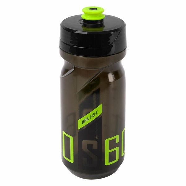 POLISPORT Water Bottle S600 Clear Black/Lime Green Screw-On Cap 600ml 8645300003