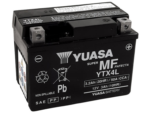 YUASA Underhållsfritt Fabriksaktiverat Batteri - YTX4L-FA