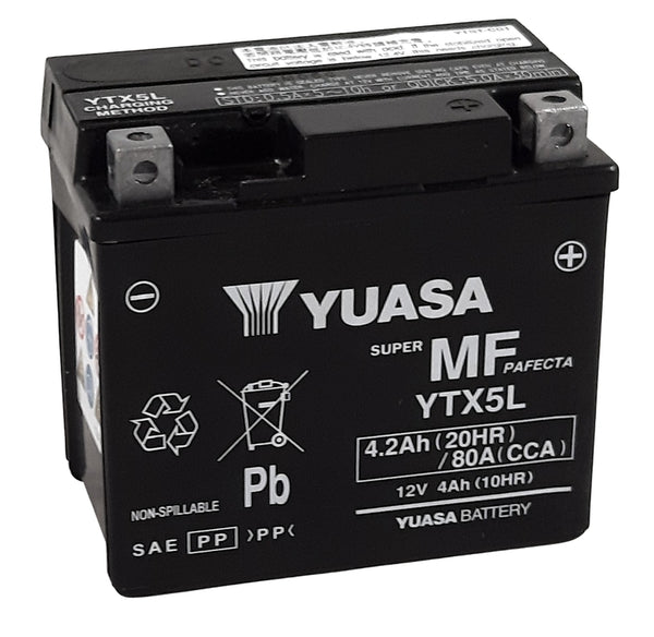 YUASA Underhållsfritt Fabriksaktiverat Batteri - YTX5L-FA