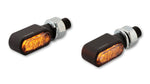 Highsider CNC LED Indicators Little Bronx, Black, Tinted Glass, E-Approved, (Pair) 204-2860