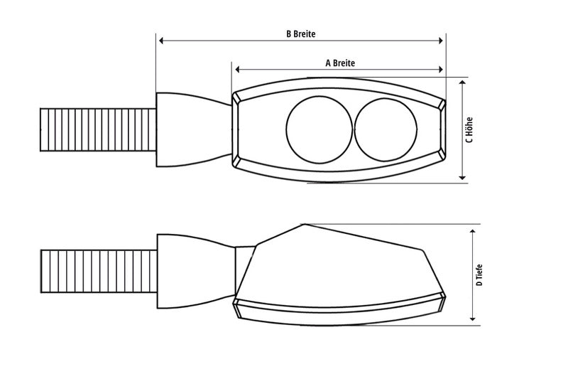 Highsider CNC LED Indicators Little Bronx, Black, Tinted Glass, E-Approved, (Pair) 204-2860