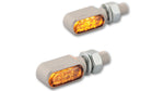 Highsider CNC LED Indicators Little Bronx, Silver, Tinted Glass, E-Approved, (Pair) 204-2861