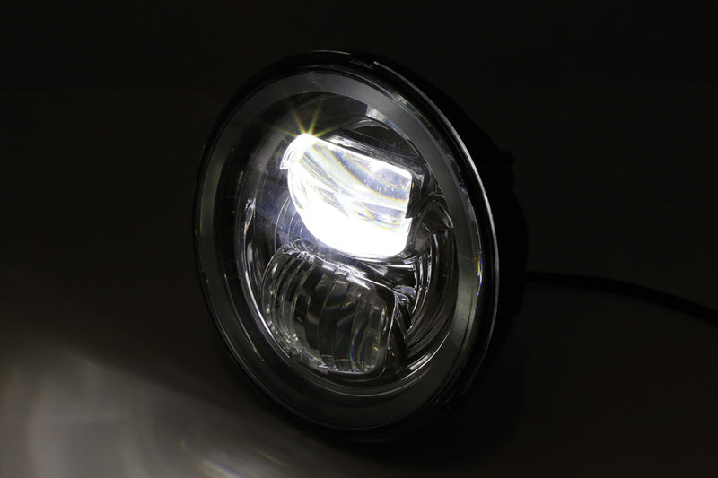 Highsider LED Main Head Light Insert Type7 With Side Light Ring, Round, Chrome, 5 3/4" 226-020