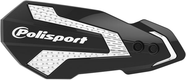 Policeport MX Flow Handguards Black / White - Kawasaki KX250F / 450F 8308200038