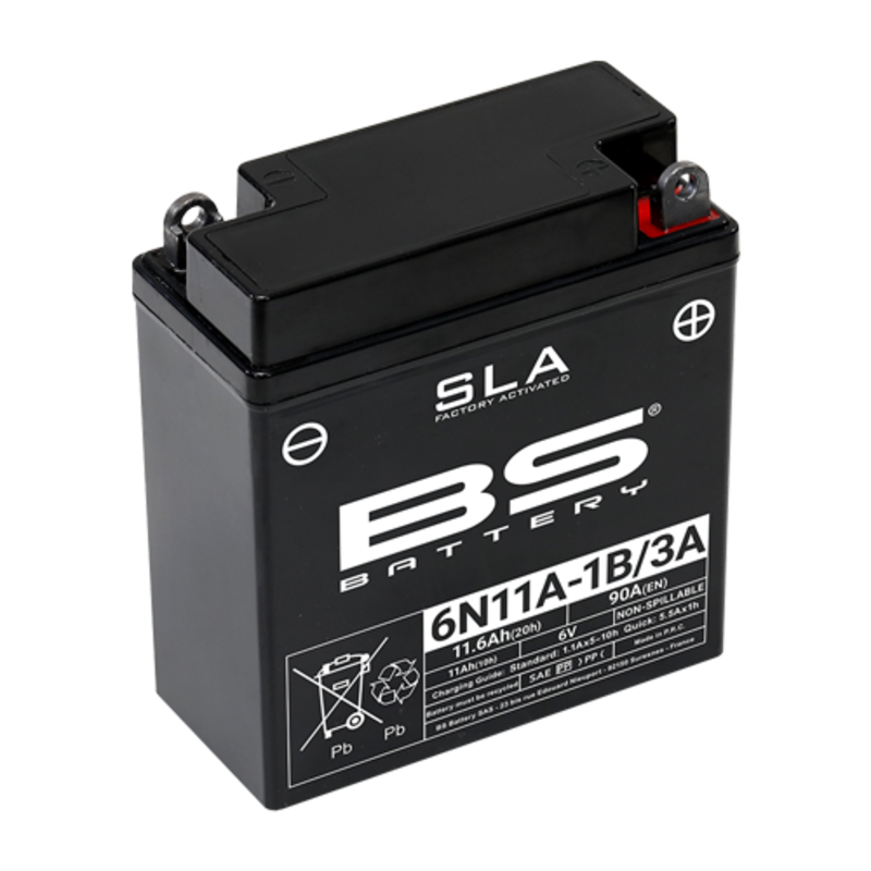 BS BATTERY SLA MAINTENANCE FREE FACTORY ACTIVATED - 6N11A -1B/3A