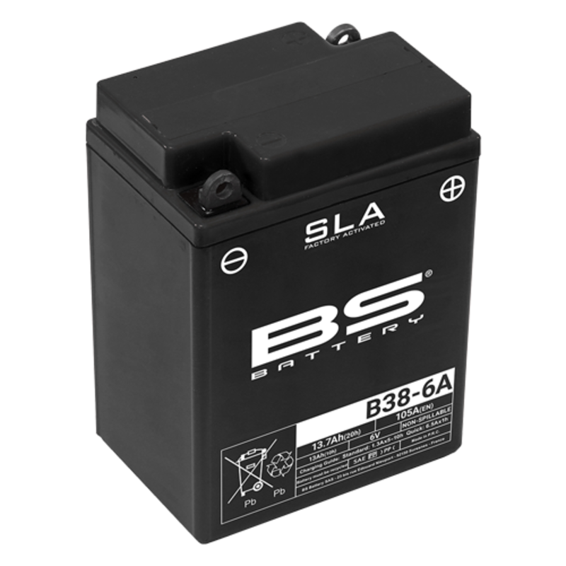 BS BATTERY SLA BATTERY MAINTENANCE FREE FACTORY ACTIVATED - B38-6A