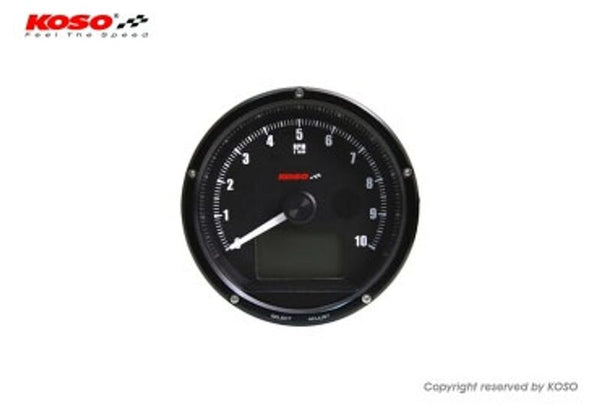 Koso tachometer and speetser black face max 10000 rpm // max 360km/h (with shiftlight) BA035110-03