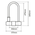 Oxford Magnum U-lock with Bracket - 170x315mm LK224