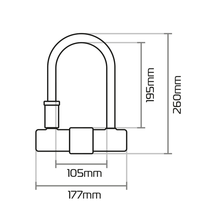 Oxford Magnum U-lås med Fäste – 170x285mm