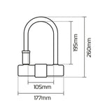 Oxford Magnum U-lock with Bracket - 170x285mm LK223