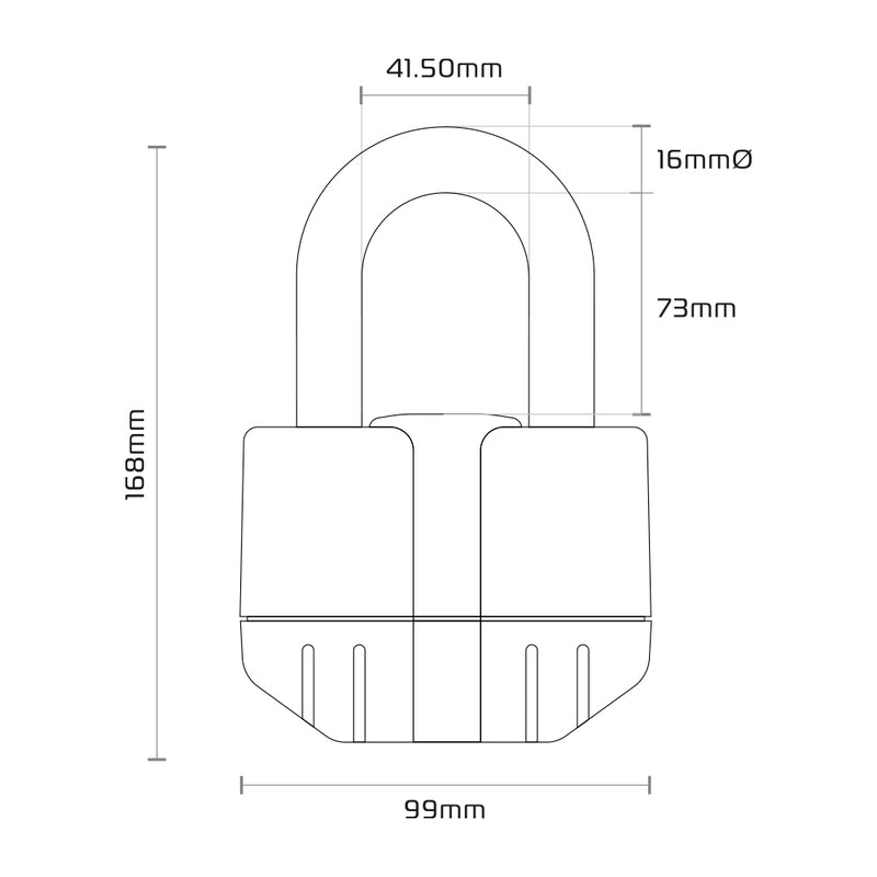 Oxford Boss Alarm Lock 16mm + Chain 12mm X 1.5m LK481