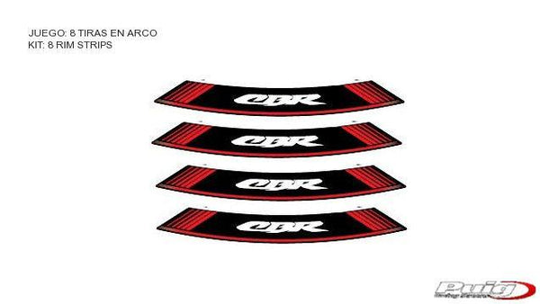 KIT 8 RIM STRIPS CBR C/RED