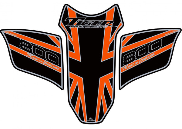TANK PROTECTION 2010-16 TIGER 800 BLACK/ORANGE