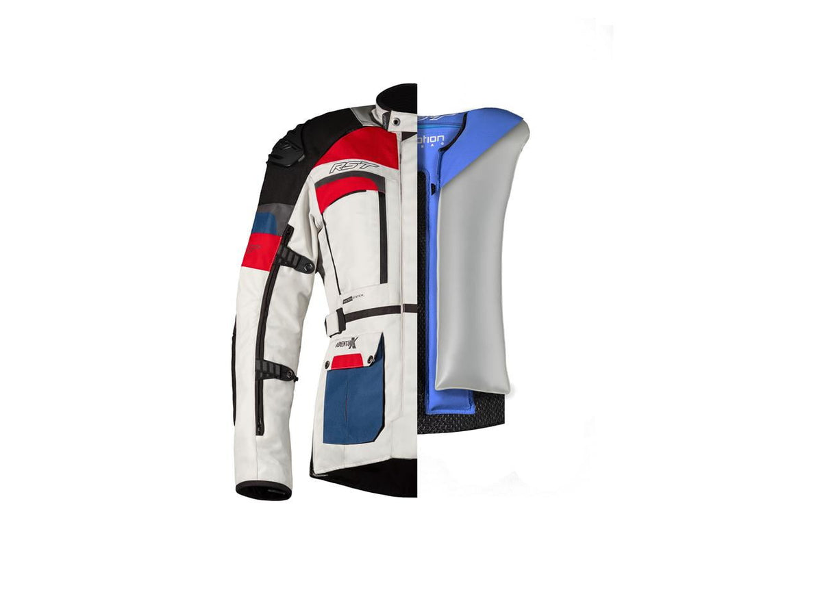 RST Airbag Textile Motorcycle Jacket Adventure-X Blue / Red 