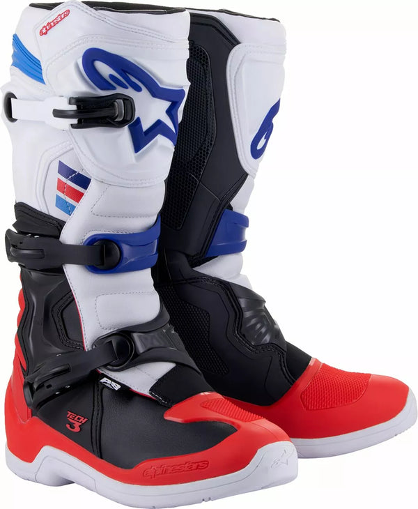 ALPINESTARS(MX) BOOT TECH3 WT/RD/BL 10 2013018-2307-10