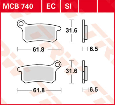 TRW Brake Pad Organic Offroad MCB740EC