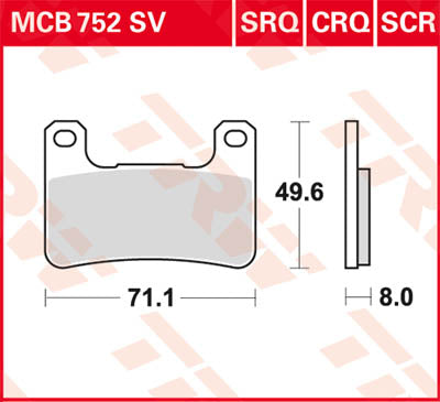 TRW BRAKE PAD TRW MCB752SV MCB752SV