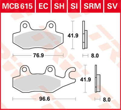 TRW BRAKE PAD TRW MCB615SI MCB615SI