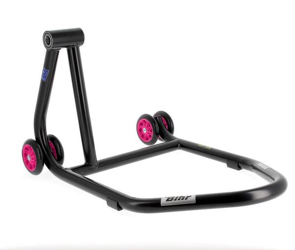 BIHR Home Track Left Single Arm Paddock Stand Matt Black Pink WheelsNULL