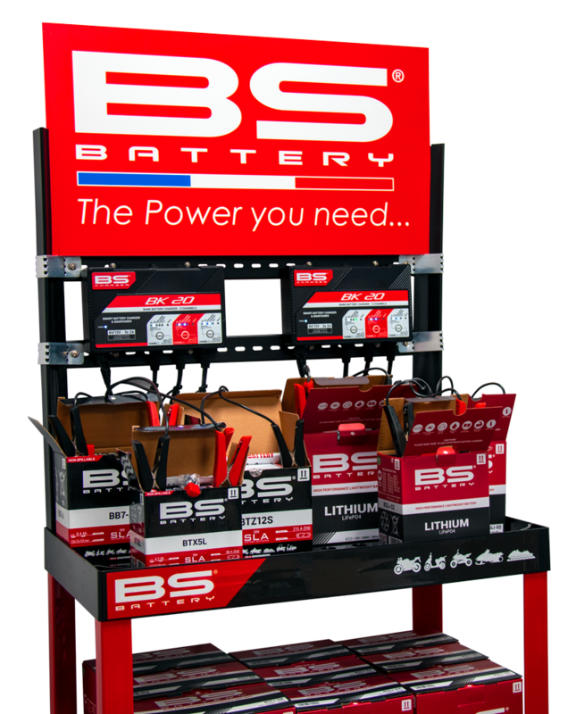 BS BATTERY Display Kit with two BK20 Chargers NULL