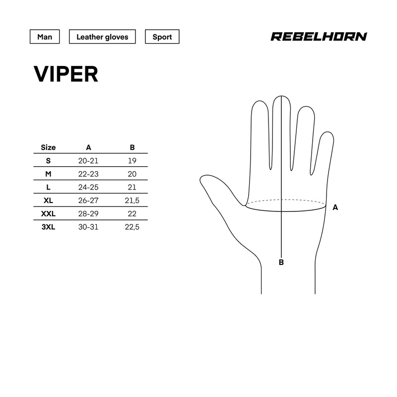 Rebelhorn Mc luvas Viper Black /Red