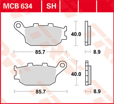 TRW BRAKE PAD TRW MCB634 MCB634