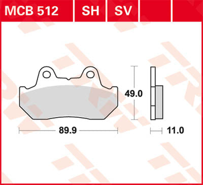TRW BRAKE PAD TRW MCB512 MCB512