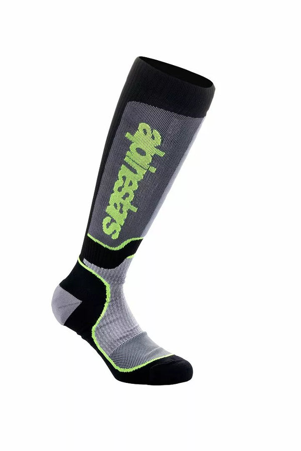 ALPINESTARS(MX) SOCK MX PLUS BLK/GY/YLW S 4702324-175-S