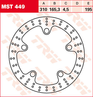 TRW BRAKE ROTOR FIX ROUND L/R MST449