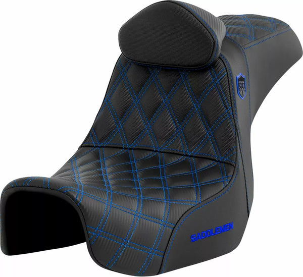 SADDLEMEN SEAT SDC PERF GRIPPER W/BR BLU SC80604BLURT