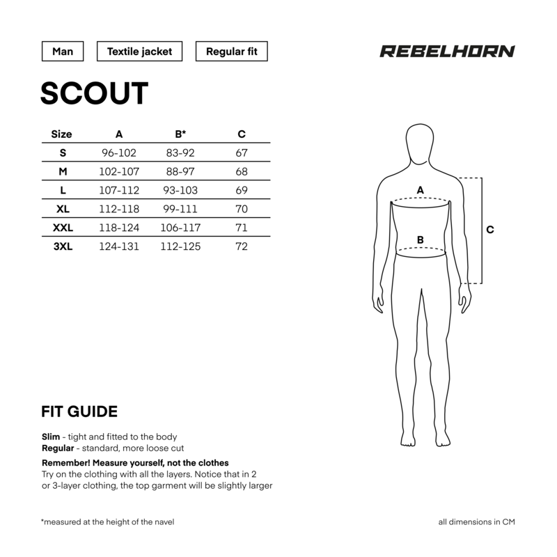 Rebelhorn Textil Mc-Jacka Scout Svart