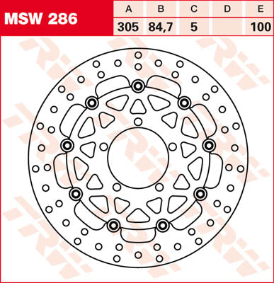 TRW BRAKE ROTOR FLOAT ROUND L/R MSW286