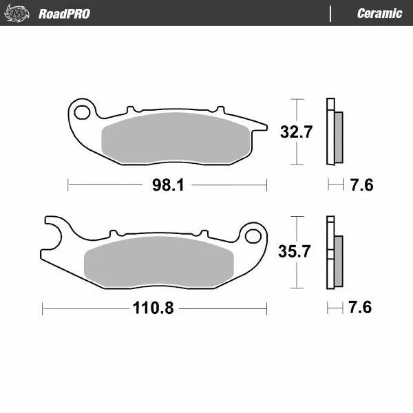 MOTO-MASTER BRAKE PAD CERAMIC 414104