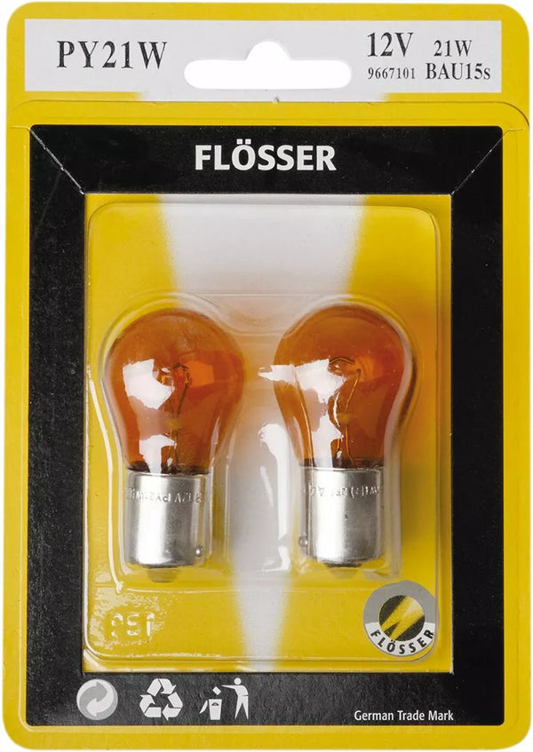 Flosser Bulb 12V PY21W BAU15S AMB 10PK 667101